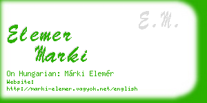 elemer marki business card