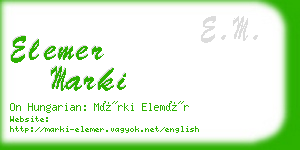 elemer marki business card